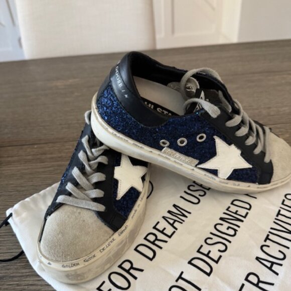 Golden Goose High Star Navy Glitter Size 36 - Picture 2 of 4